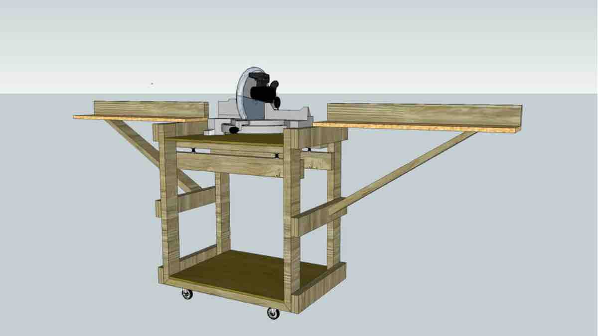 How to build a Miter Saw Stand free project Google SketchUp.