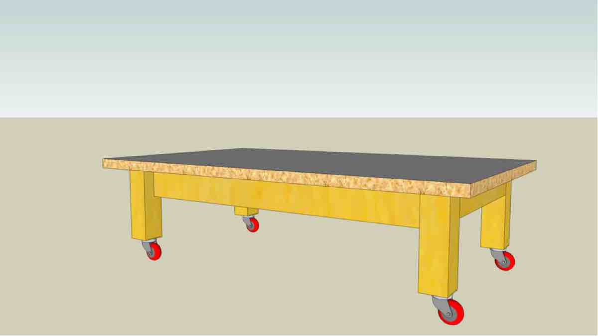 How to build an Assembly Workshop Table free project from SketchUp plans.