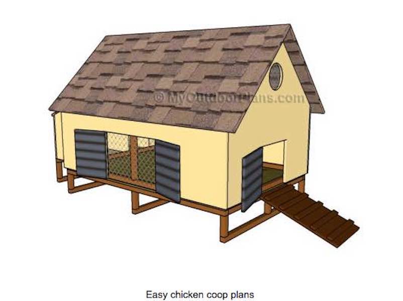 Use these Easy Chicken Coop Plans to start building a chicken coop.
