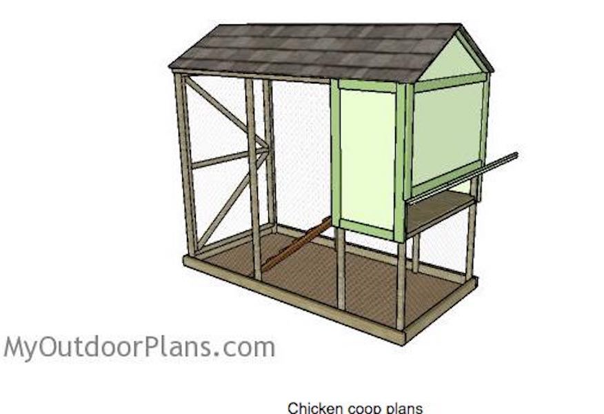 Build an Elevated Chicken Coop using free plans.