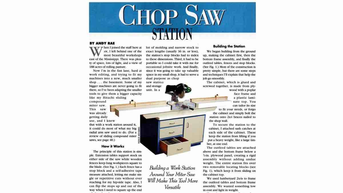 How to make a Ultimate Chop Saw Station free woodworking plans.
